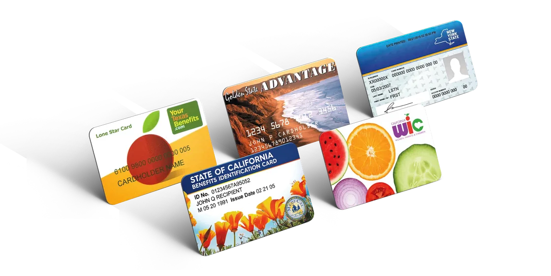 Qualifying benefit cards — SNAP/EBT, Medicaid, WIC, Medicare